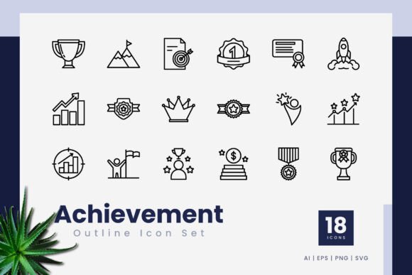 Achievement Outline Icons: Graphics That Elevate Design