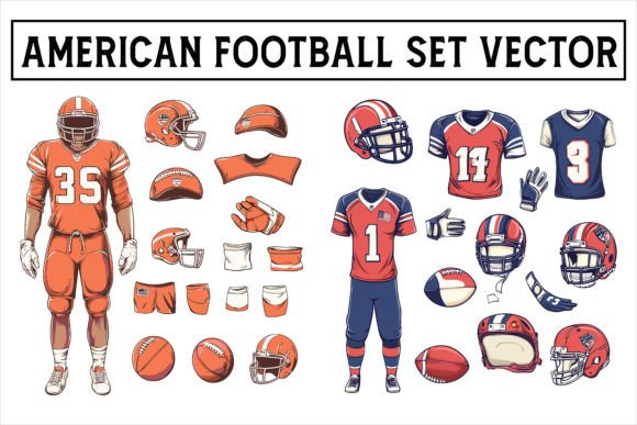 American Football Set Vector Designs
