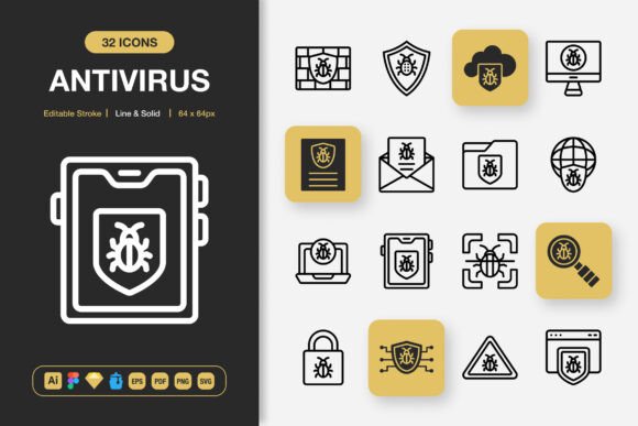 Antivirus Icons: Graphics and Icons for Modern Design