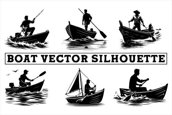Boat Vector Silhouette Designs: Graphics for Creative Sellers