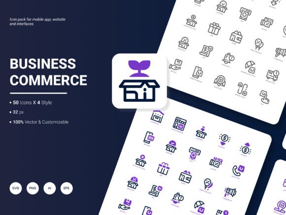 Business Commerce Icon Pack: Graphics and Icons for Branding