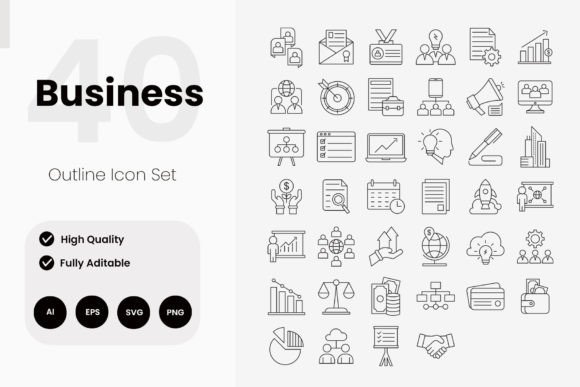 Business Line Icons: Graphics for Modern Branding