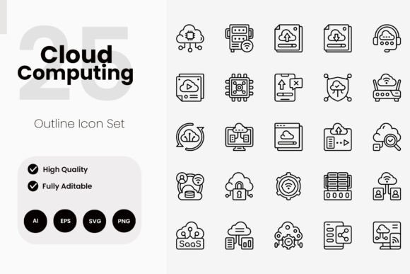 Cloud Computing Outline Icon Pack