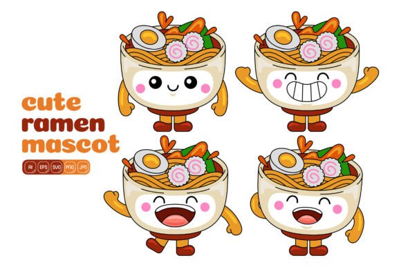 Cute Ramen Mascot Vector Pack 01
