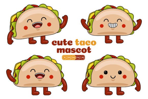Cute Taco Mascot Vector Pack 02