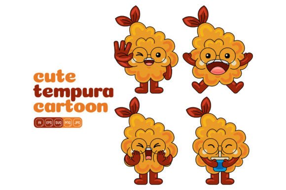 Cute Tempura Mascot Vector Pack 03: Graphics for Local Branding