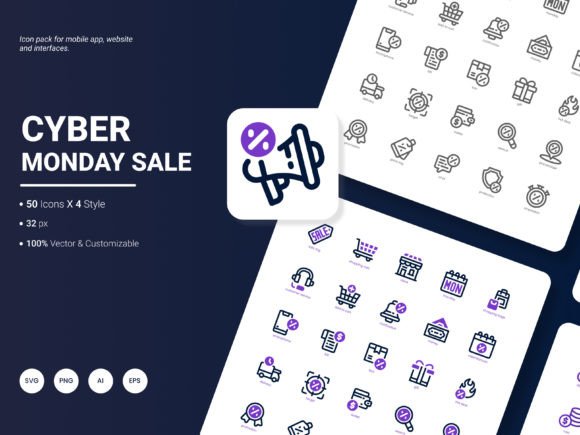 Cyber Monday Sale Icon Pack