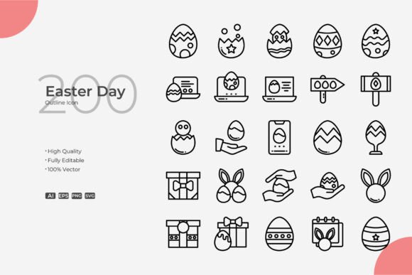 Easter Outline Graphics and Icons