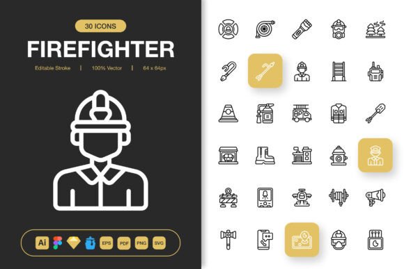 Firefighter Icons: Graphics and Icons for Modern Design