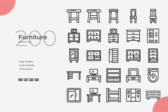 Furniture Outline: Graphics and Icons for Real Projects
