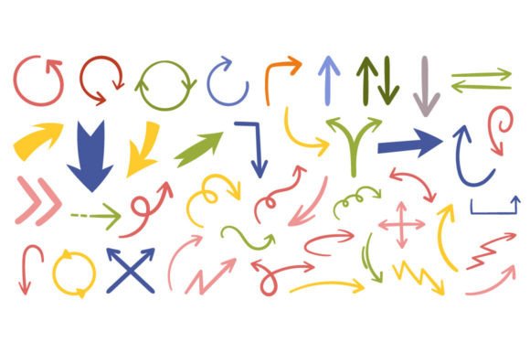 Hand Drawn Freehand Emphasis Arrows Graphics