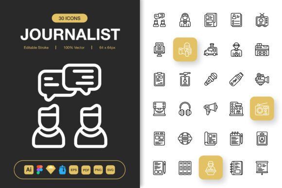 Journalist Icons: Graphics for Every Project