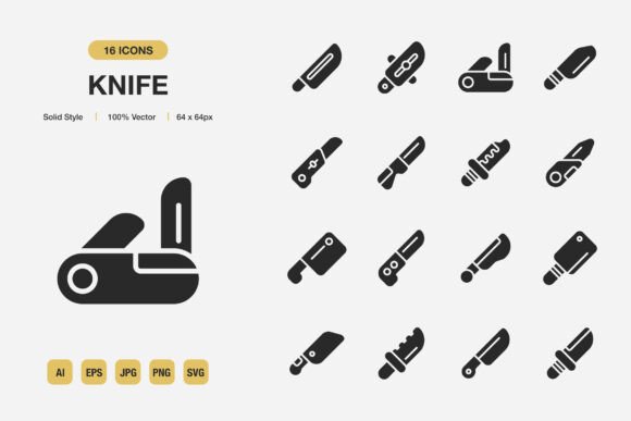 Knife Solid Icons: Graphics for Every Project