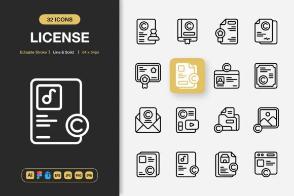 License Icons: A Minimalist Embroidery Design That Works