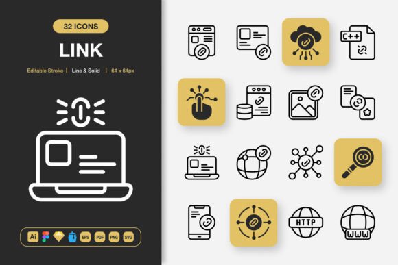 Link Icons: Graphic Design Asset for Modern Projects