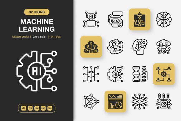 Machine Learning Icons: A Modern Graphic Design Asset for Content Creators
