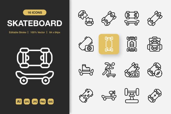 Skateboard Outline Icons: A Designer’s Practical Take