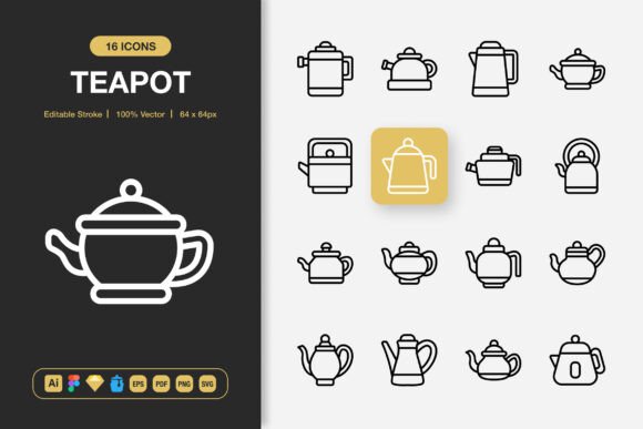 Teapot Icons for Creative Crafting