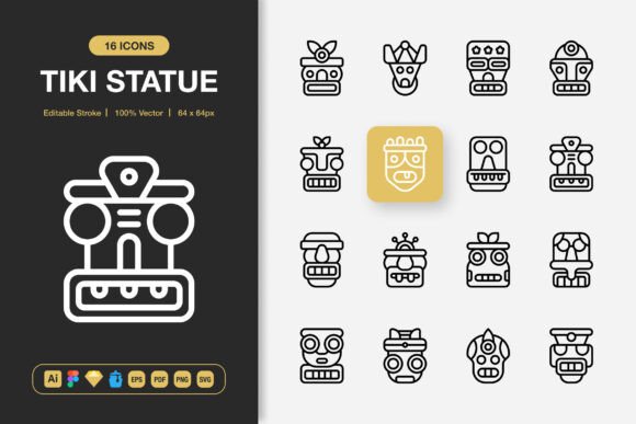 Tiki Statue Icons: Graphics with a Tropical Vibe